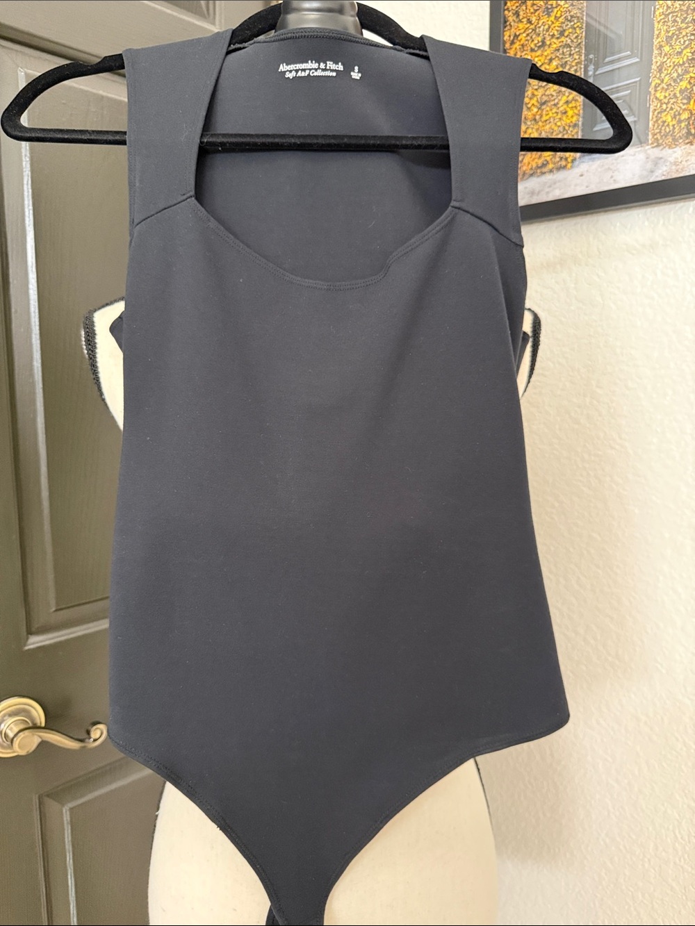 Abercrombie & Fitch Black Sleeveless Scoop-Neck Bodysuit
